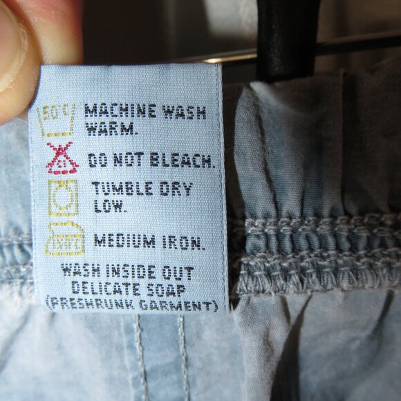 Gramicci Nylon Pants Elastic Waist Belted Pockets Blue Lightweight Medium VTG - Picture 7 of 16